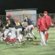 deerfield-celebration Deerfield players and coaches celebrate a District 10-6A upset for the second straight day.